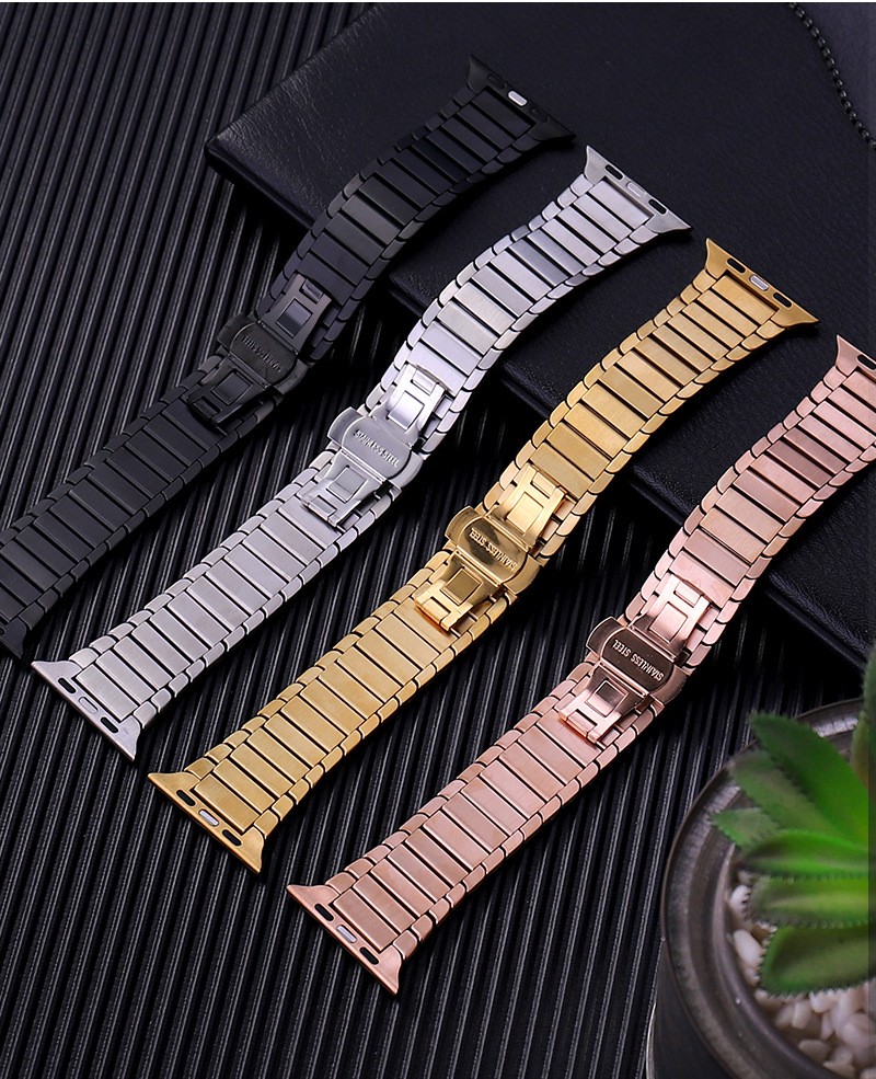 Watchbands for apple watch korea 6 5 7 band 45mm 44mm 41mm 40mm pulseira stainless steel bracelet for iwatch SE 42mm 38mm strap