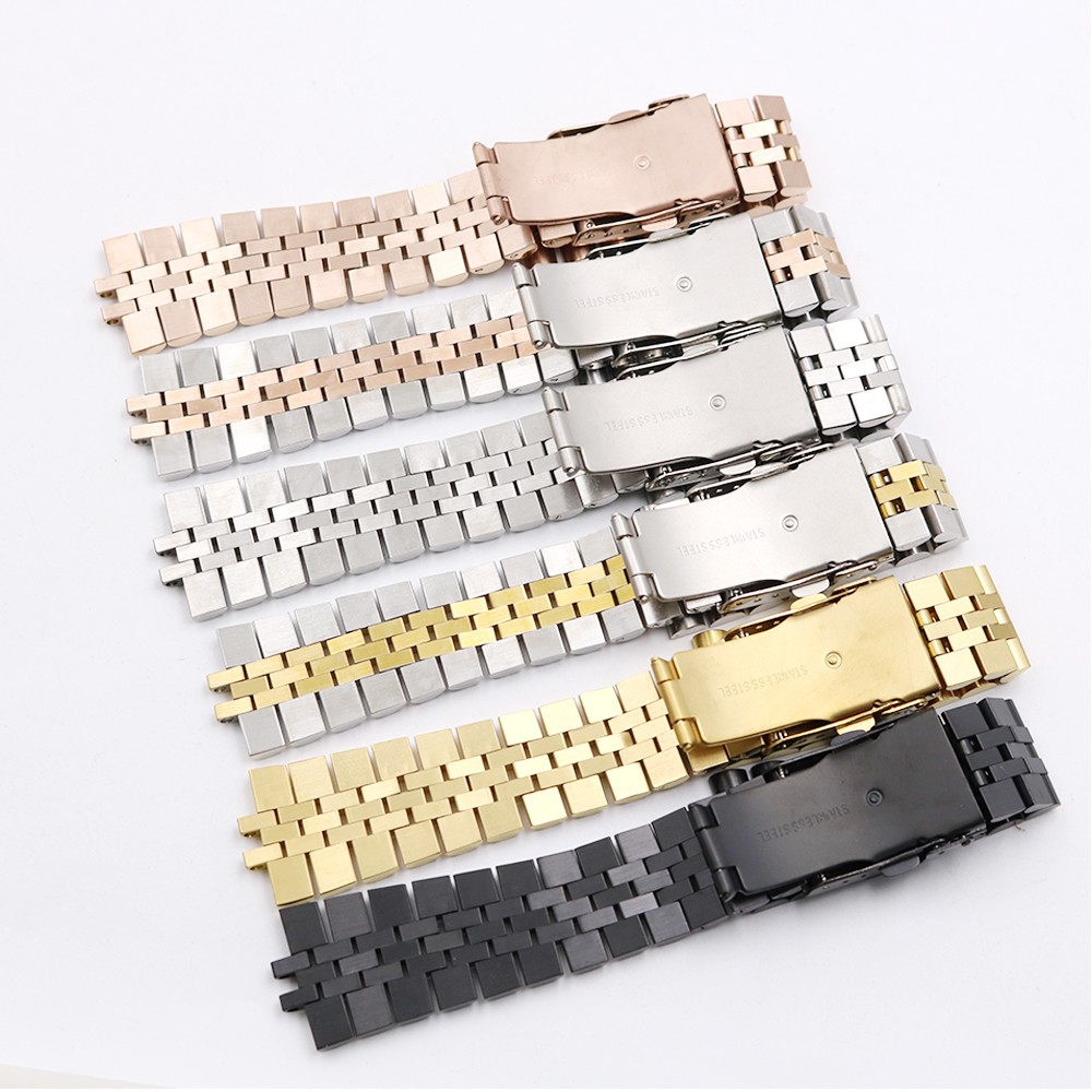 CARLYWET Wholesale 19 20 22mm Hollow Curved End Solid Screw Links Replacement Jubilee Bracelet Watch Band Strap for Dayjust