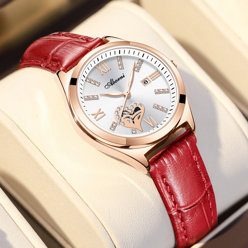 2022 Ladies Luxury Wristwatches Waterproof Diamond Female Watch Leather Waterproof Fashion Women's Watches Relogio Feminino