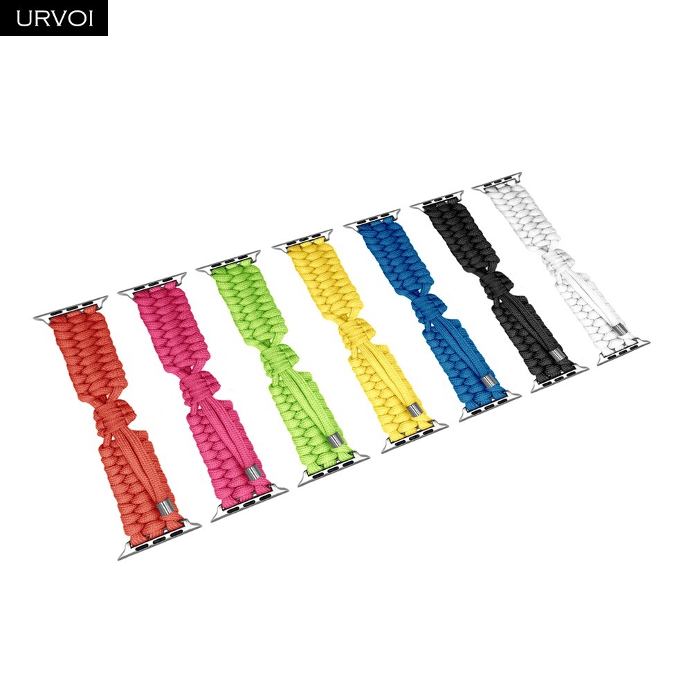 URVOI المظلة الحبل الفرقة ل أبل ساعة سلسلة 7 6 SE 5 4 321 تمتد مشبك حبل حزام ل iWatch outdoor تصميم 40 44 مللي متر