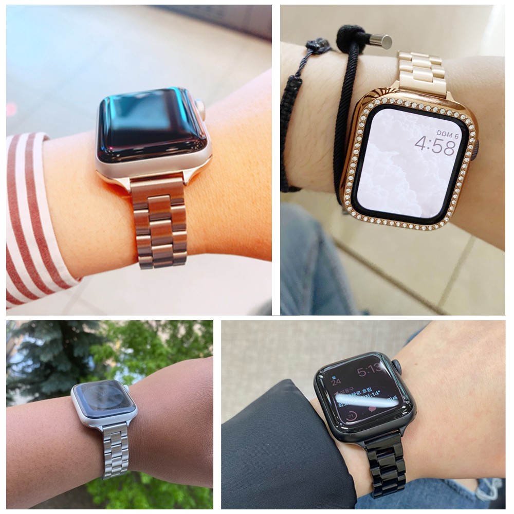 metal strap for apple watch band 44mm 40mm 38mm 42mm smartwatch watchband bracelet korea iwatch series 7 6 5 4 3 se 45mm 41mm