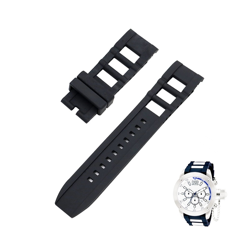 CARLYWET - High quality silicone rubber watch strap, black, for men and women, without buckle