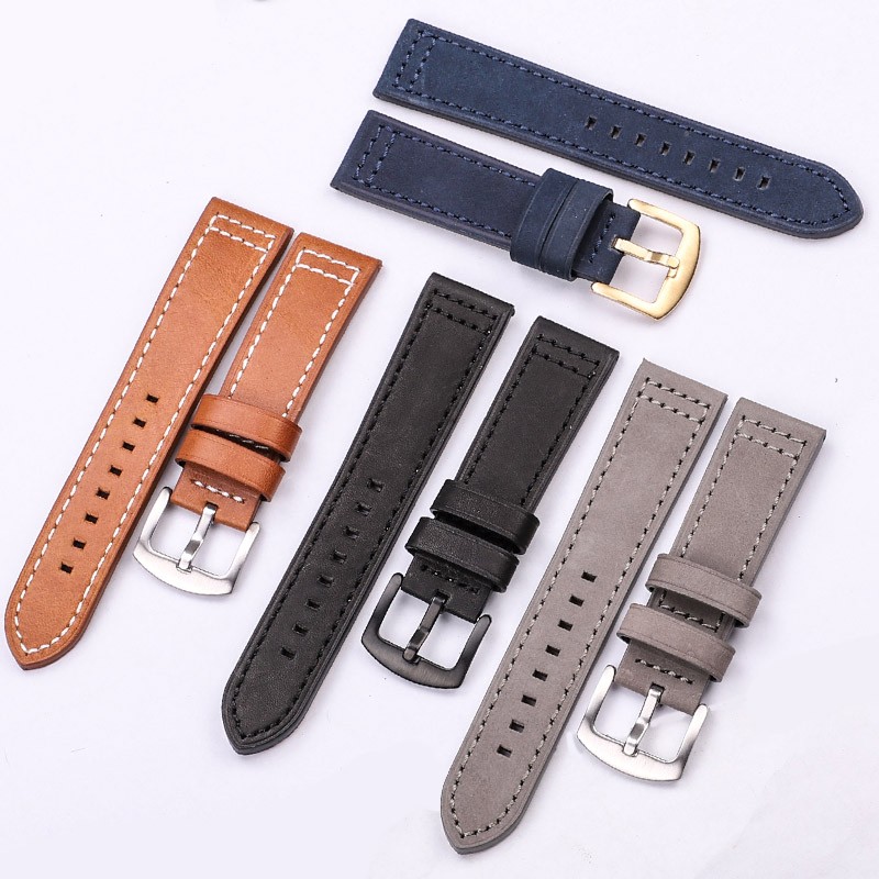 Cowhide Watches 18 20 22 24mm Women Men Quick Release For Samsung Gear S3 Genuine Leather Vintage Band Watch Strap