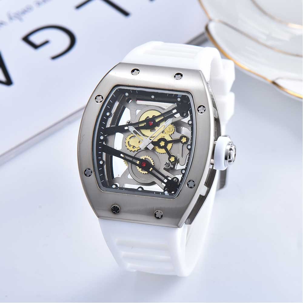 2021 Brand RM Casual Men's Watch Sports Wristwatch Man Carbon Cellulosic Watches Fashion Silicone Woman Quartz Hollow Out Watches