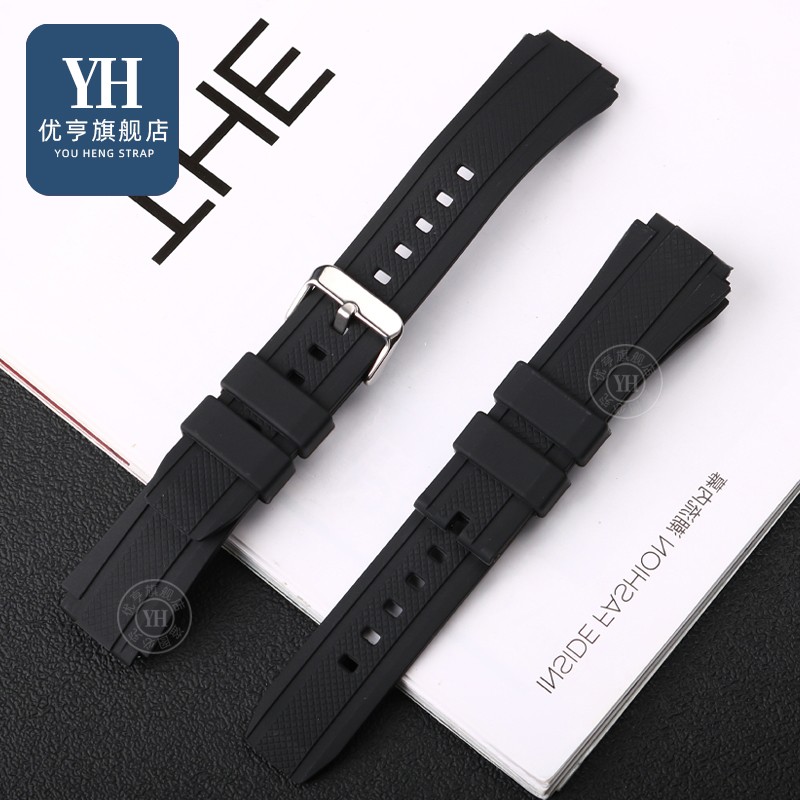 For Casio Edifice EF-552 Watches EF-552D-1A Men's Bracelet Stainless Steel Buckle Black Silicone Rubber Sports Watch Strap 25*20mm