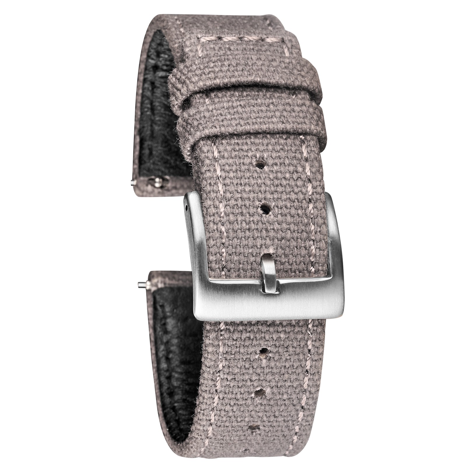 Hemsut Fabric Watch Bands Quick Release Gray Two Pieces Fabric Watch Straps Heavy Buckle 18mm 20mm 22mm