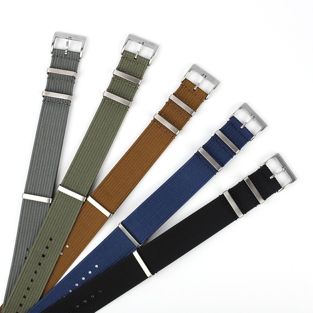 New Ribbed NATO Strap Nylon Watch Band 20mm 22mm Braid Ballistic Fabric Watch Strap Military Watch Band Watch Accessories