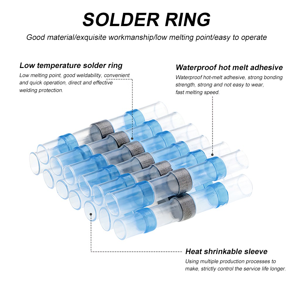 1200/800/50pcs Heat Shrink Butt Terminals Crimp Terminals Waterproof Welding Seal Electrical Connectors Marine Automotive Cable Stranding Wire