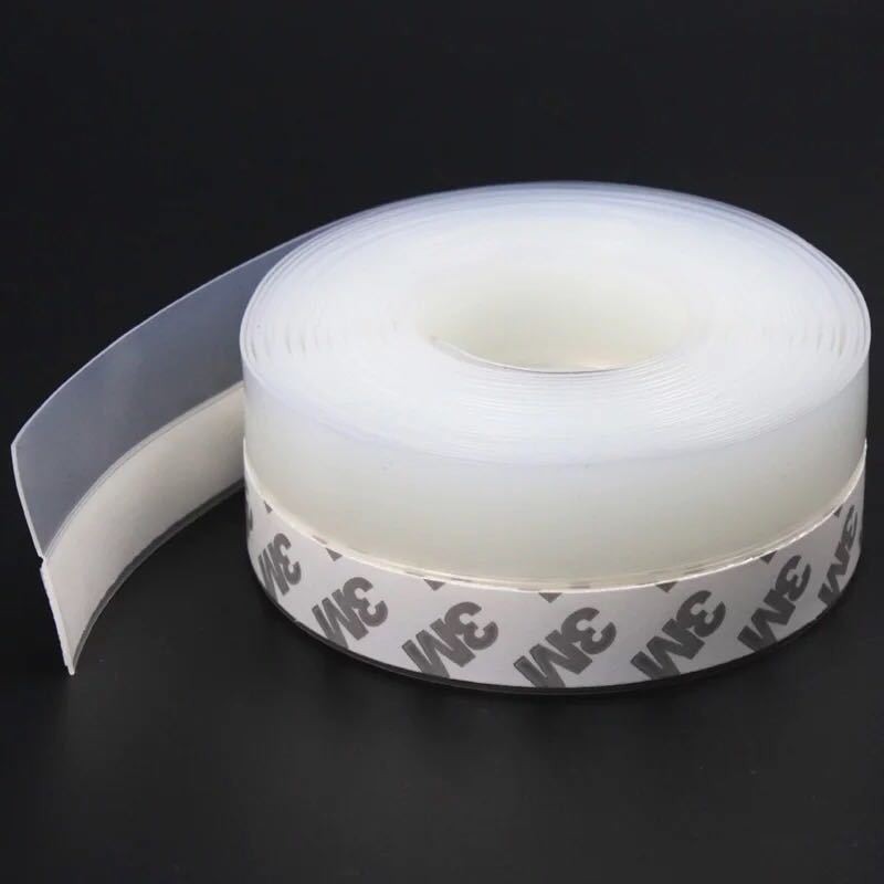 5M Self Adhesive Silicone Sealing Tape Door and Window Seal Sound Insulation Strip Door Bottom Windshield Weather Handwriting Tape