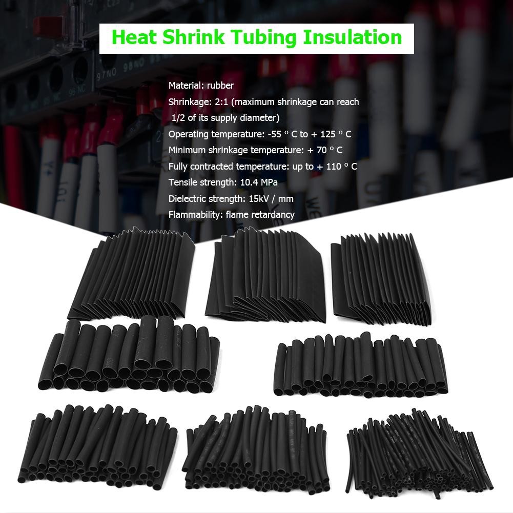 127/328pcs Set Heat Shrink Tube Assorted Insulation Shrinkable Tube Wire Cable Sleeve Kit Can Weatherproof Heat Tube Dropship