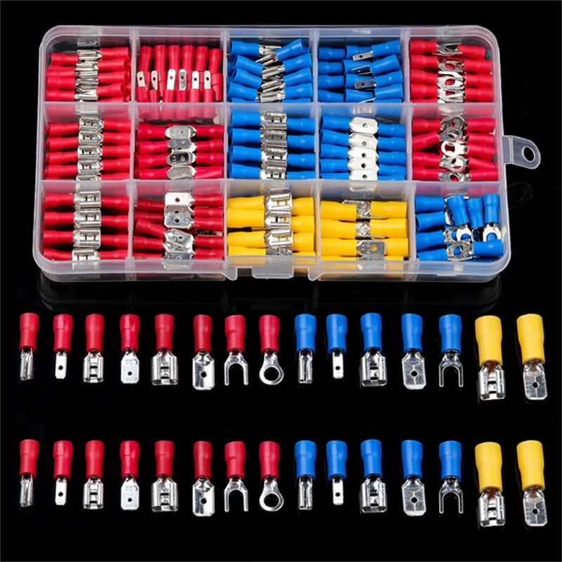 Electrical Wire Terminals Set Kits Insulated Crimp Spade Ring Assorted Electrical Wire Terminals Wire Connectors