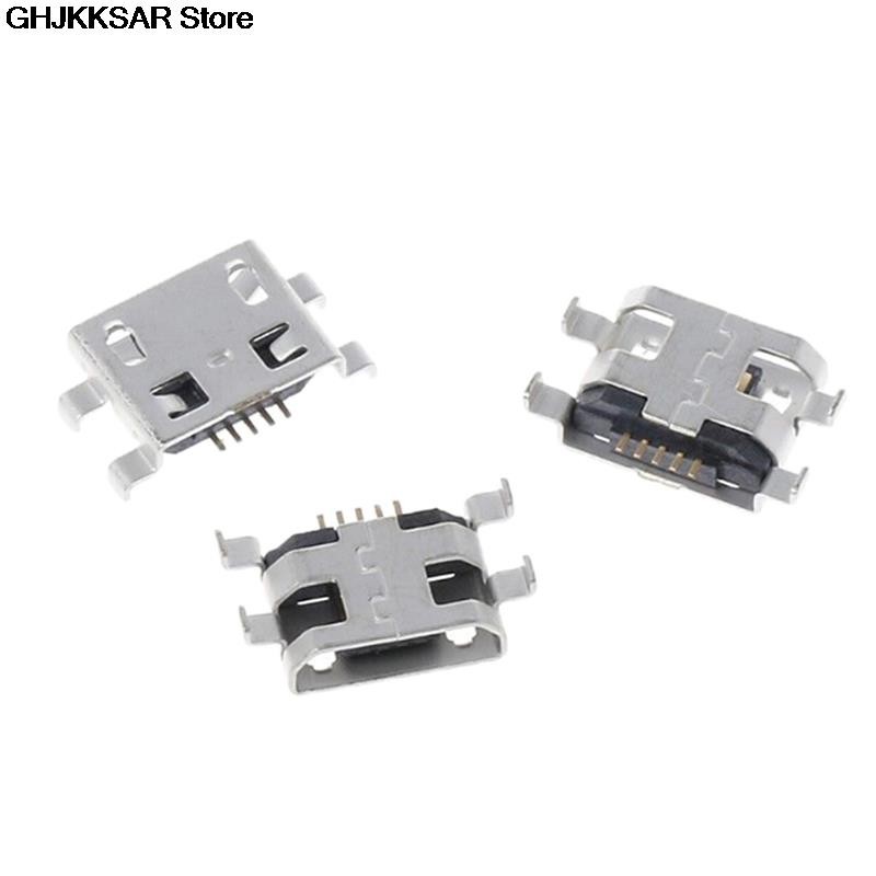 10pcs Micro USB 5pin B Type 0.8mm Female Connector Mobile Phone Mini USB Jack Connector 5pin Charging Socket Four Feet Plug