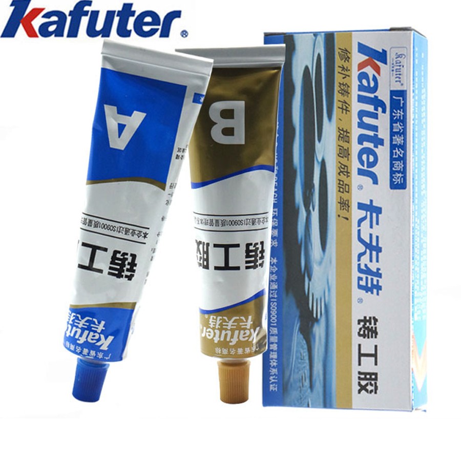 Kafuter 1 set AB 100G الغراء A + B علاج سوبر السائل الزجاج معدن المطاط مقاوم للماء لاصق قوي الغراء لسبائك الفولاذ المقاوم للصدأ