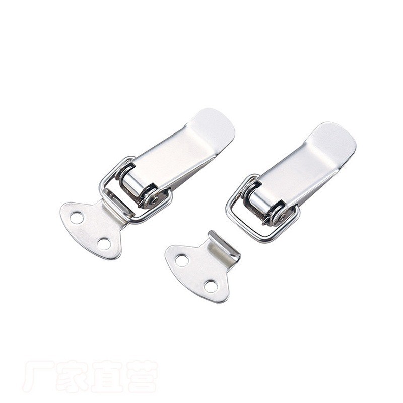 J107 Cabinet Boxes Hardware Spring Loaded Latch Catch Toggle Hasp 46*21 Mild Steel Hasp for Sliding Door Window Simple