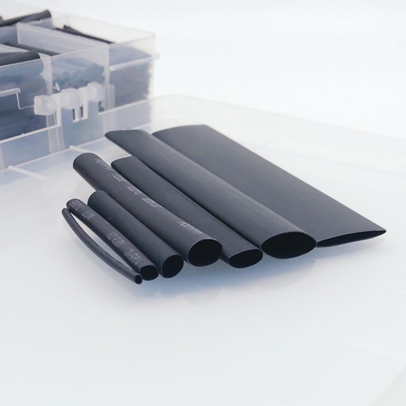 625pcs Black Boxed Heat Shrinkable 2:1 Electronic Connection Kit Insulated Polyolefin Sheathed Shrink Cables And Tube Cables