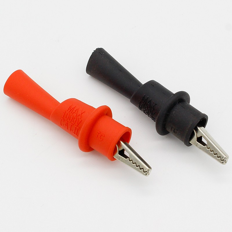 1 Pair Alligator Alligator Test Clip Clamp For Multimeter Tester Probe New