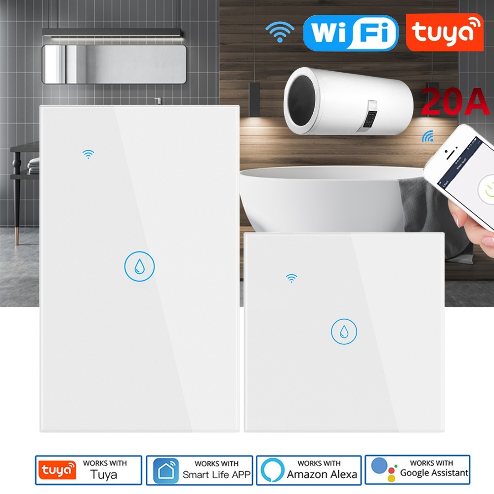 Wifi Smart Boiler Switch Water Heater 20A Tuya EU/US/Brazil Standard App Control Timer Voice Alexa Google Home Luxury Glass