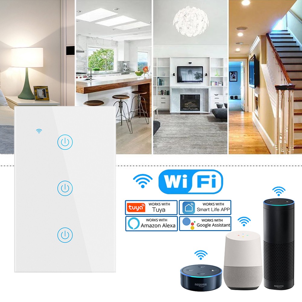 Alexa American Standard Smart Switch Tuya Control Google Home Voice Control WiFi Smart Home Touch Switches Need Neutral