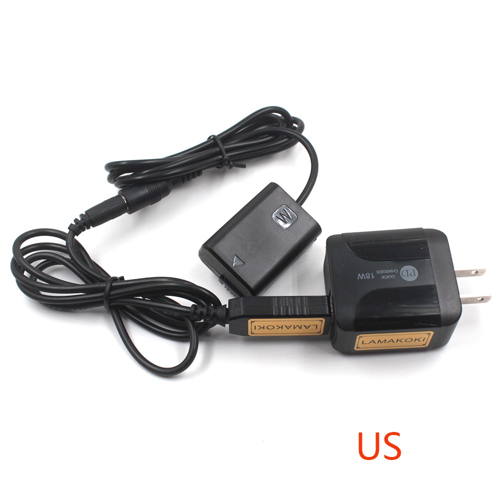 5 فولت USB NP-FW50 الدمية بطارية حزمة مقرنة محول مع تيار مستمر ذكر موصل الطاقة ملفوف كابل لسوني A7 مارك II A7 NEX5 A6000