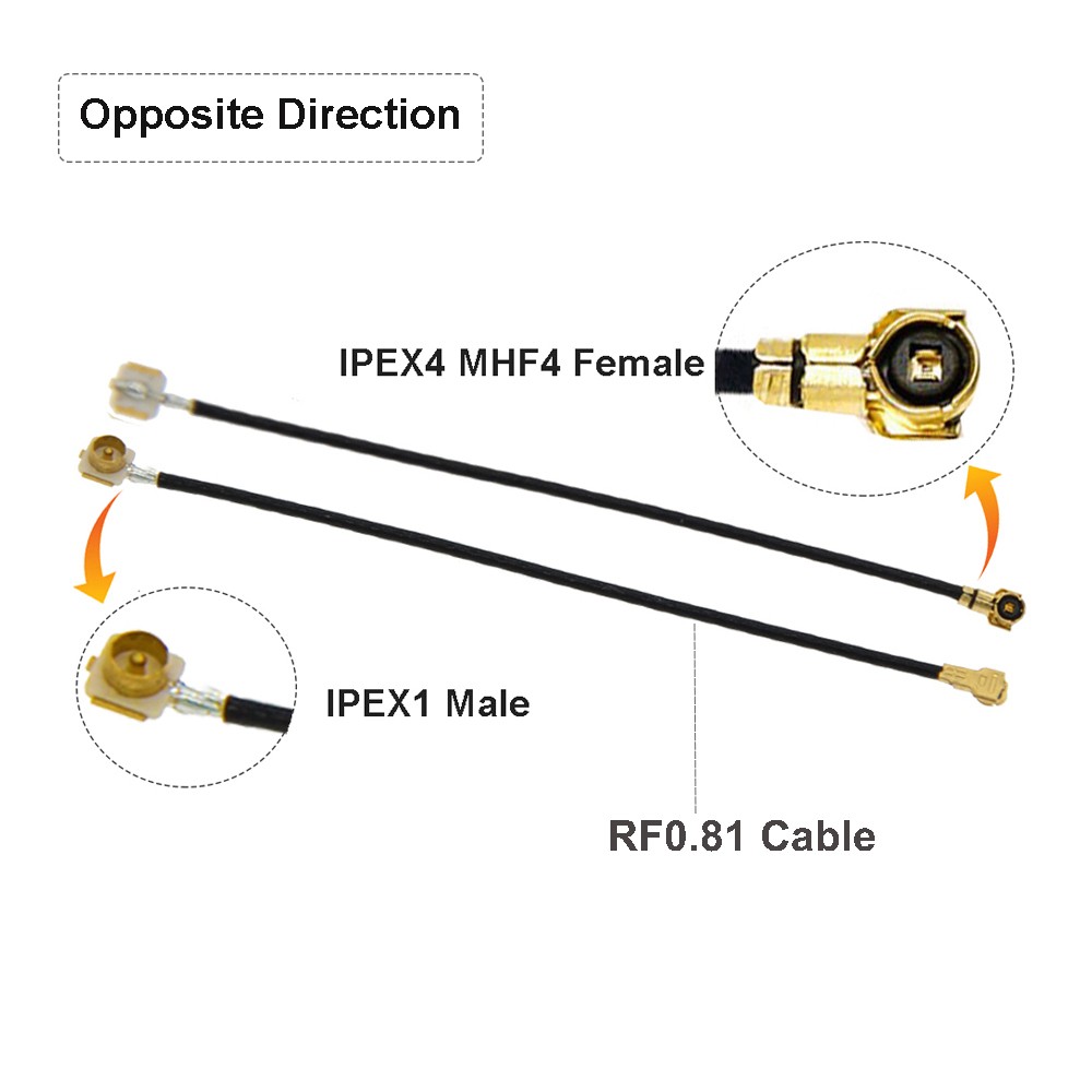 5pcs U.fl IPEX1 Male to IPEX4 MHF4 Female Connector RF0.81 RF Coaxial Cable Pigtail WiFi Antenna Extension Cord Jumper Adapter