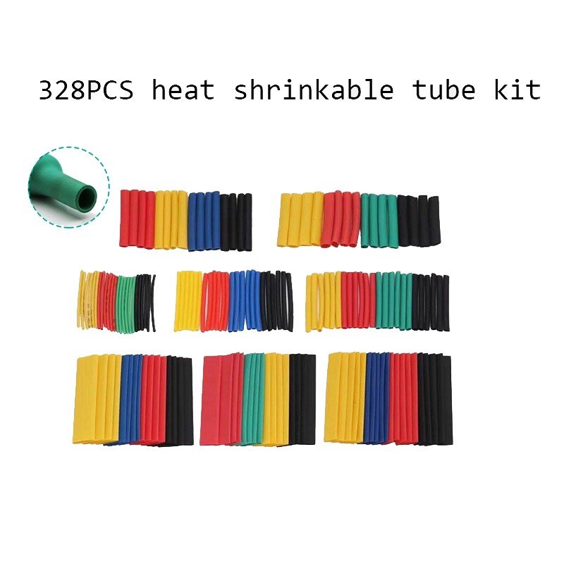 164pcs 328pcs Heat Shrinkable Tube Shrinkable Steel Wire Data Line Winding Combination Sleeve Tube Cable