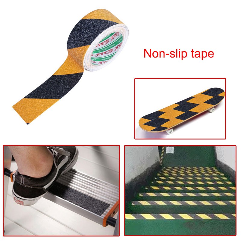 1pc 5m Non-slip Safety Tape Anti-slip Stickers Indoor/Outdoor Strong Grip Abrasive Tapes for Indoor Outdoor Stairs Boat Decks