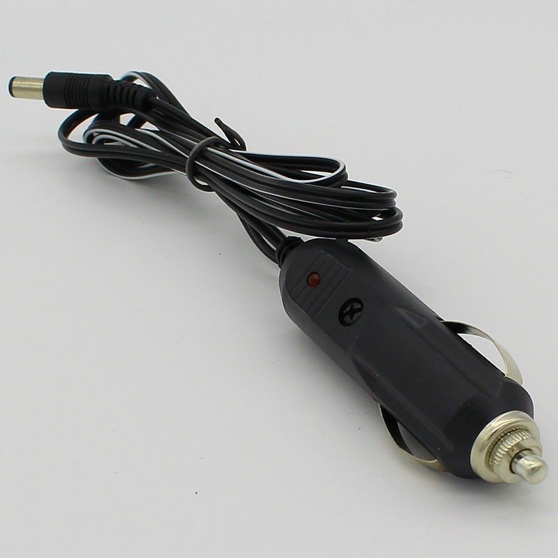 Car Cigarette Lighter 5.5*2.1mm Plug Cigar Power Connector Fused With LED Light With 1.5m Cable Wire End Caps