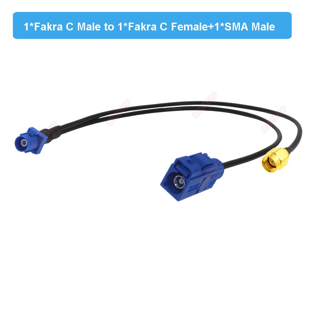 Fakra C Male to SMA Male and Fakra C Female Y Type GPS Adapter Fakra to SMA Splitter Navigation Cable GPS Antenna Extension Cord