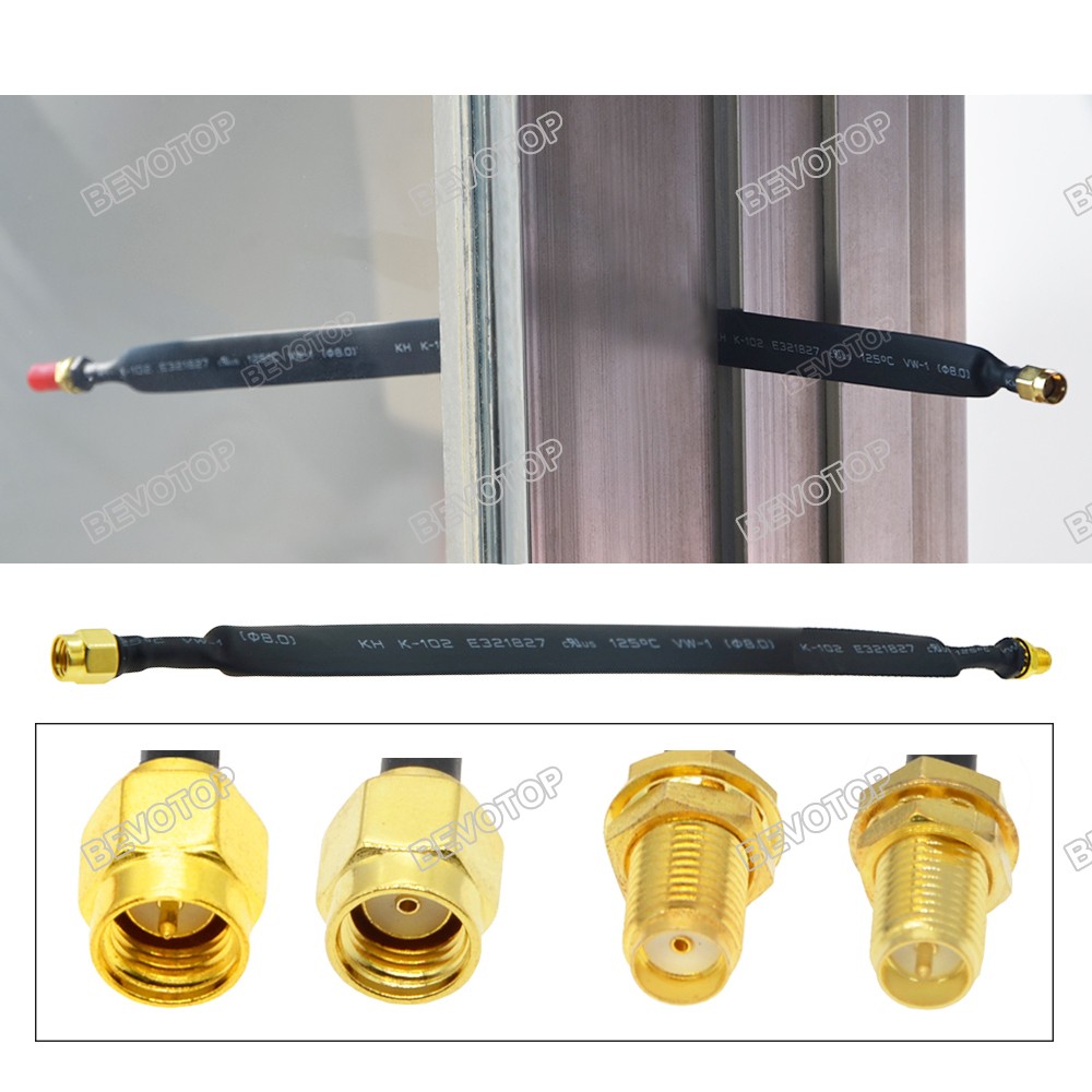 2022 New Arrival Window Feed-through Flat Wire SMA Male to SMA Female RF Coaxial Jumper 50Ohm Pigtail for LTE Antenna Adapter