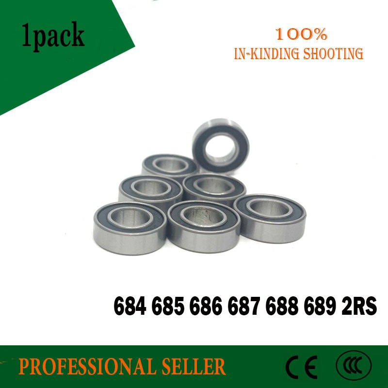 10pcs 684 685 686 687 688 689 2RS ABEC-1 688 rs 688rs Rubber Seal Cove Thin Wall Deep Groove Bearing Balls 688RS