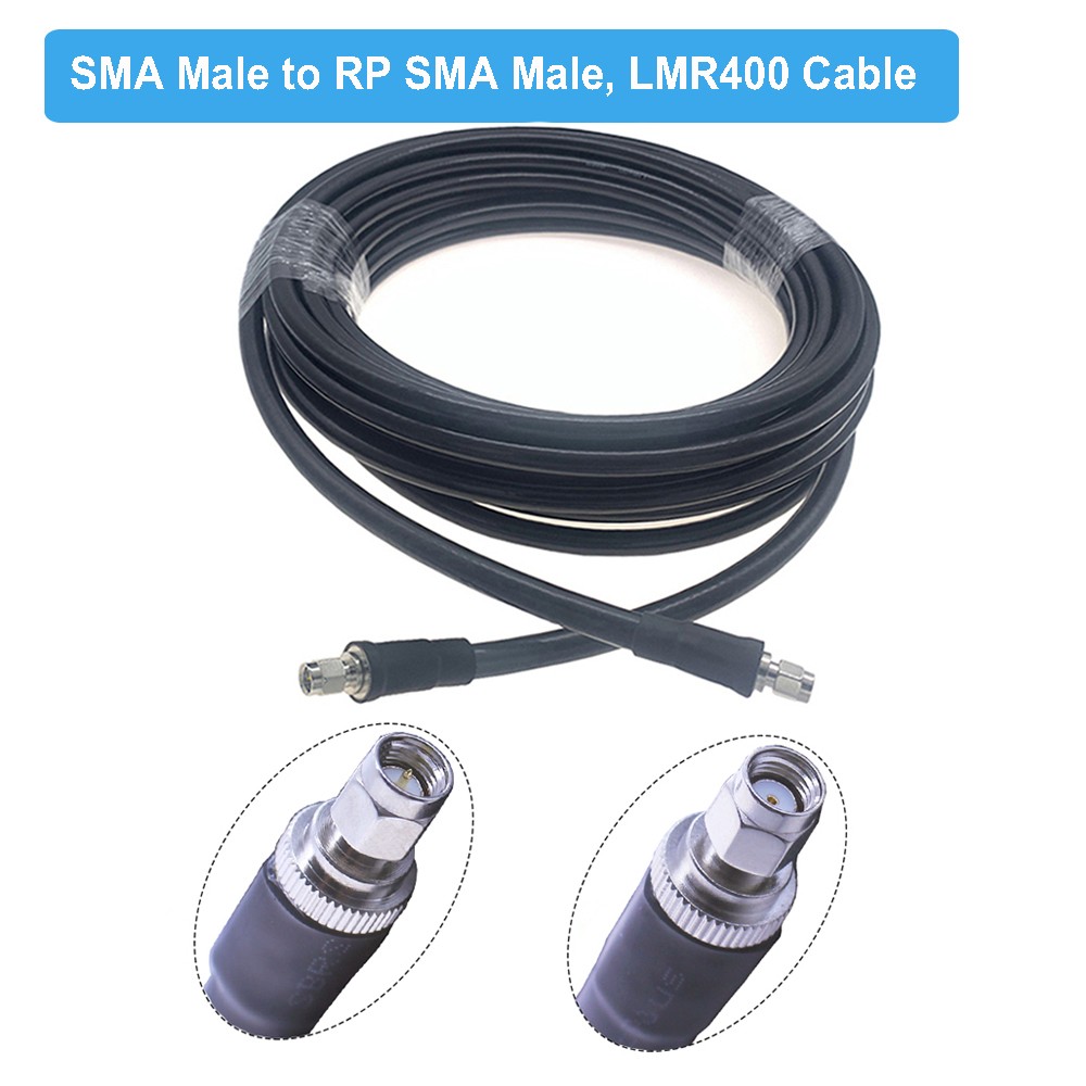 Cable LMR 400 SMA to SMA Male/RP SMA Male Connector Low Loss 50 Ohm 50-7 Cord WiFi Antenna Extension Jumper RF Coaxial Adapter