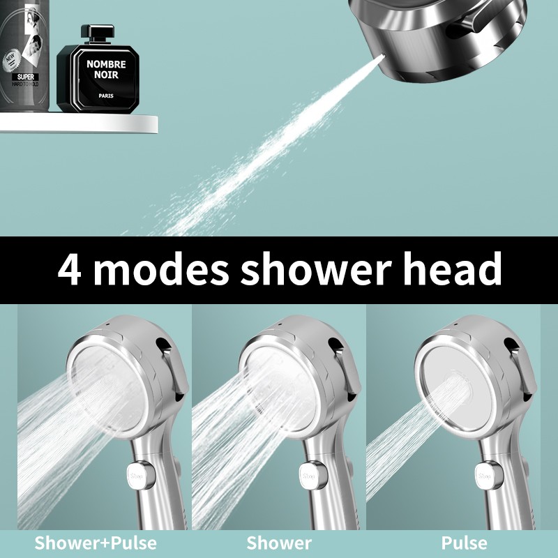 2022 New Temperature Display Shower Head Handheld Noshipping Bathroom Accessories High Pressure Water Saving 4 Modes Shower Head