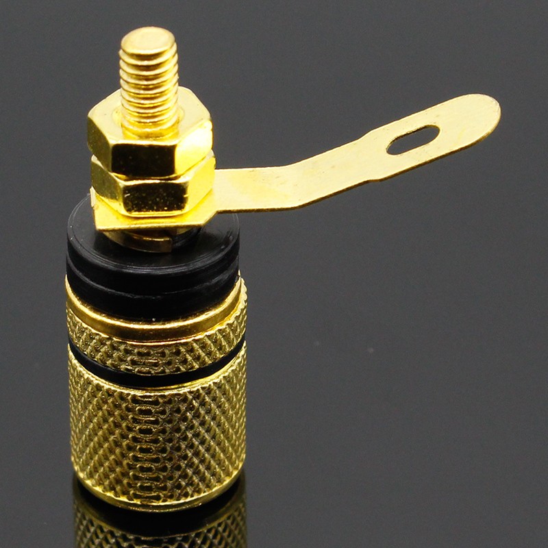 2pcs Gold-plated speaker, banana jack connector, hook terminal, suitable for 4mm banana plugs