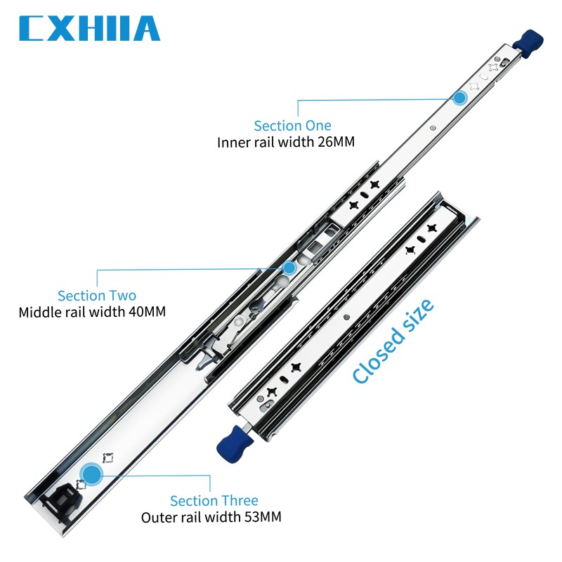 CXHIIA Heavy Duty Drawer Runners Fully Extendable Skates for Drawer Rails 120kg Bearing Capacity, 1 Pair