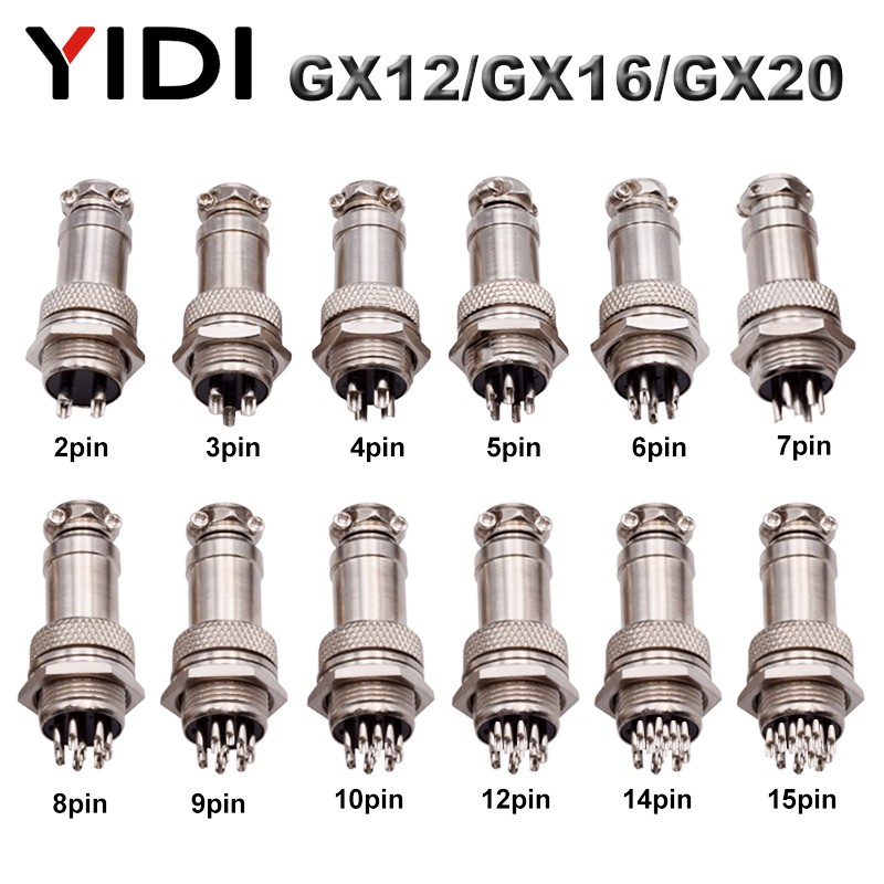 YIDI 5/10 Set GX12 GX16 GX20 2 3 4 5 6 7 8 9 10 12 14 15 Pin Male Female Lc Cable Pilot Flight Circular Connector Plug Socket