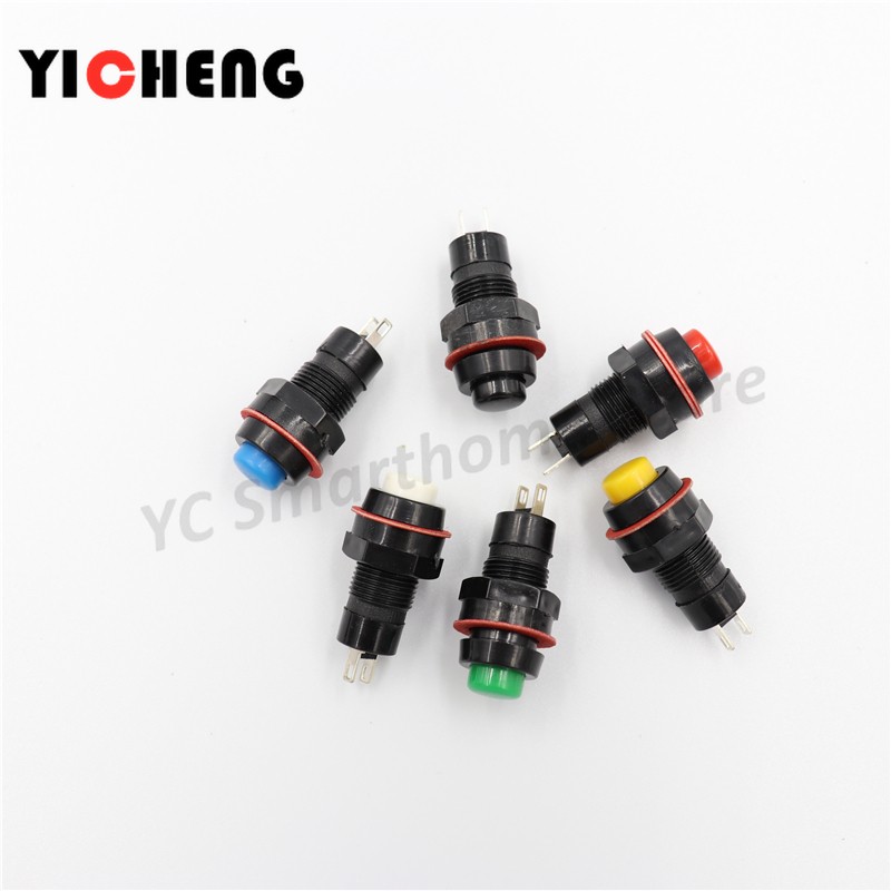 6pcs DS-211 DS-213 Push Button Switch 10mm Momentary/Self-Lock Round Button Switch DS211 DS213 Miniature