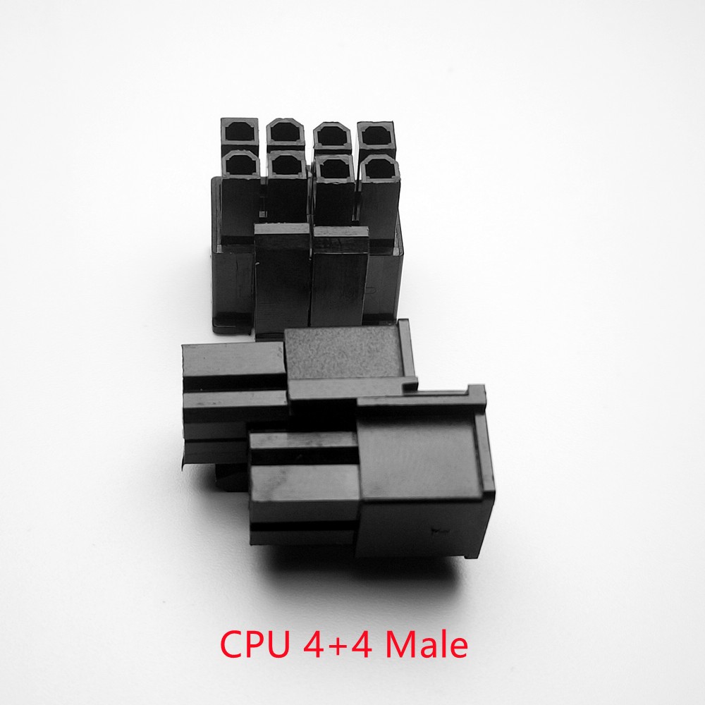 30pcs/1set 4.2mm Black 4+4pin 8P 8PIN Male for PC Computer ATX CPU Power Connector Plastic Shell Housing