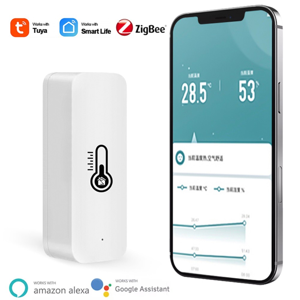 ZigBee 3.0 Smart Temperature Humidity Sensor Environment Detector System Work with Alexa Google Smart Home Life Tuya Gateway Hub