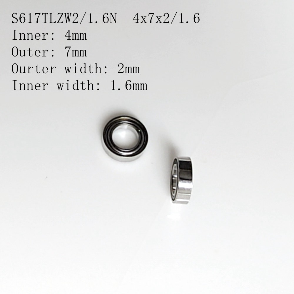 10pcs Non-standard turbine bearings S617TLW2/1.6N 4x7x 2/1.6mm