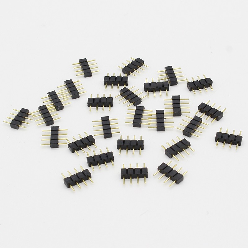 10pcs/lot 4 Pin RGB Connector Adapter Pin Needle Male Double Type 4pin, for RGB 5050 3528 LED Strip DIY Lights Insert