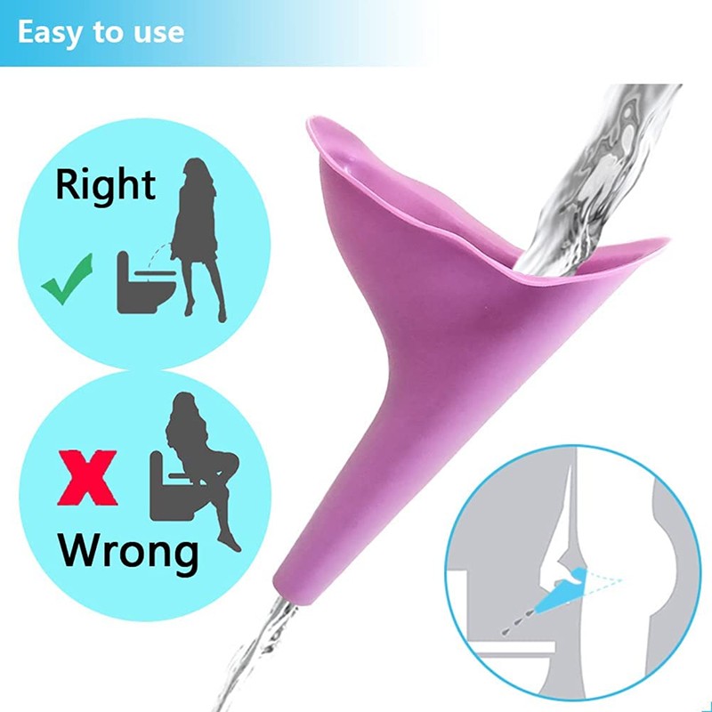 Female Urinal Pee Portable Travel Camping Urinal for Women Soft Silicone Disposable Paper Urination Device Stand Up & Pe