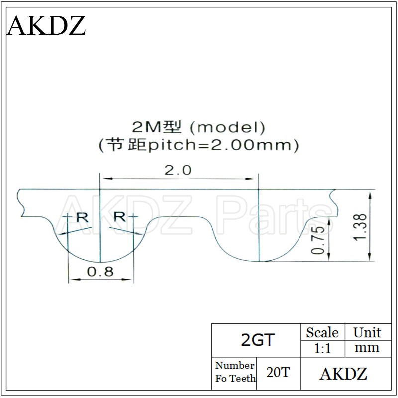 GT2 - PU belt with GT2 2GT steel core, 6mm 10mm width for 3D printer parts, open reinforcement