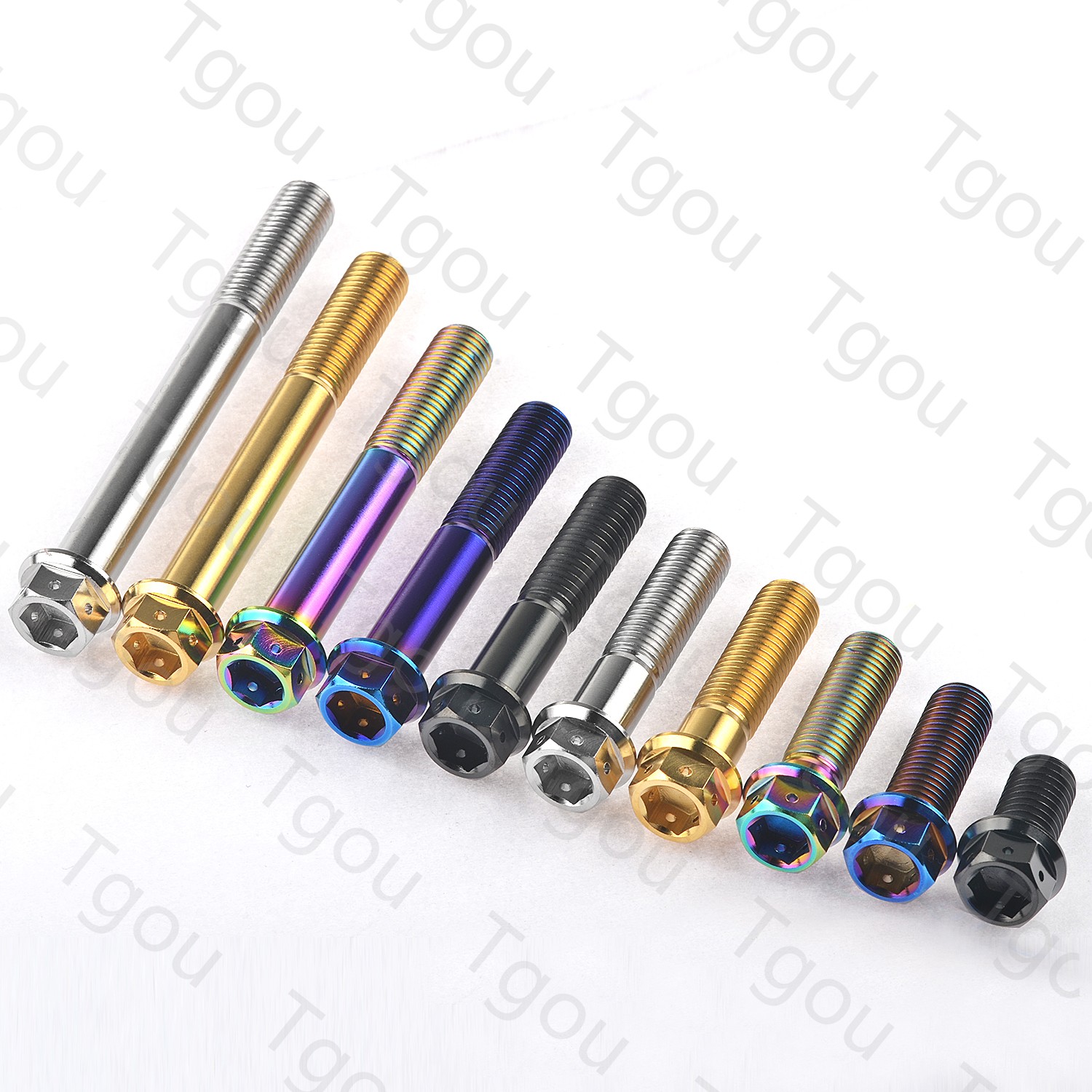 Tgou Titanium Bolt M10x20~90mm Pitch1.25/1.5mm Flange Inner Outer Bolt Gun for Motorcycle Disc Brake Refit