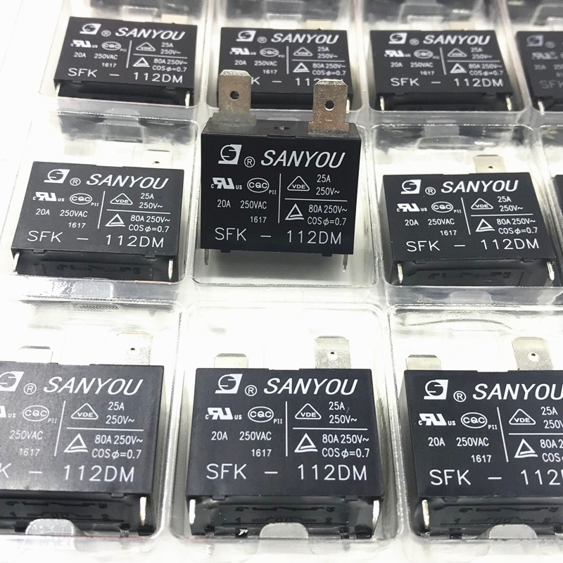 Free Shipping 5pcs-50pcs Original New SANYOU Relay SFK-112DM Air Conditioner Relay Power Relay SFK 112DM 12VDC 25A 250VAC 4 Pins