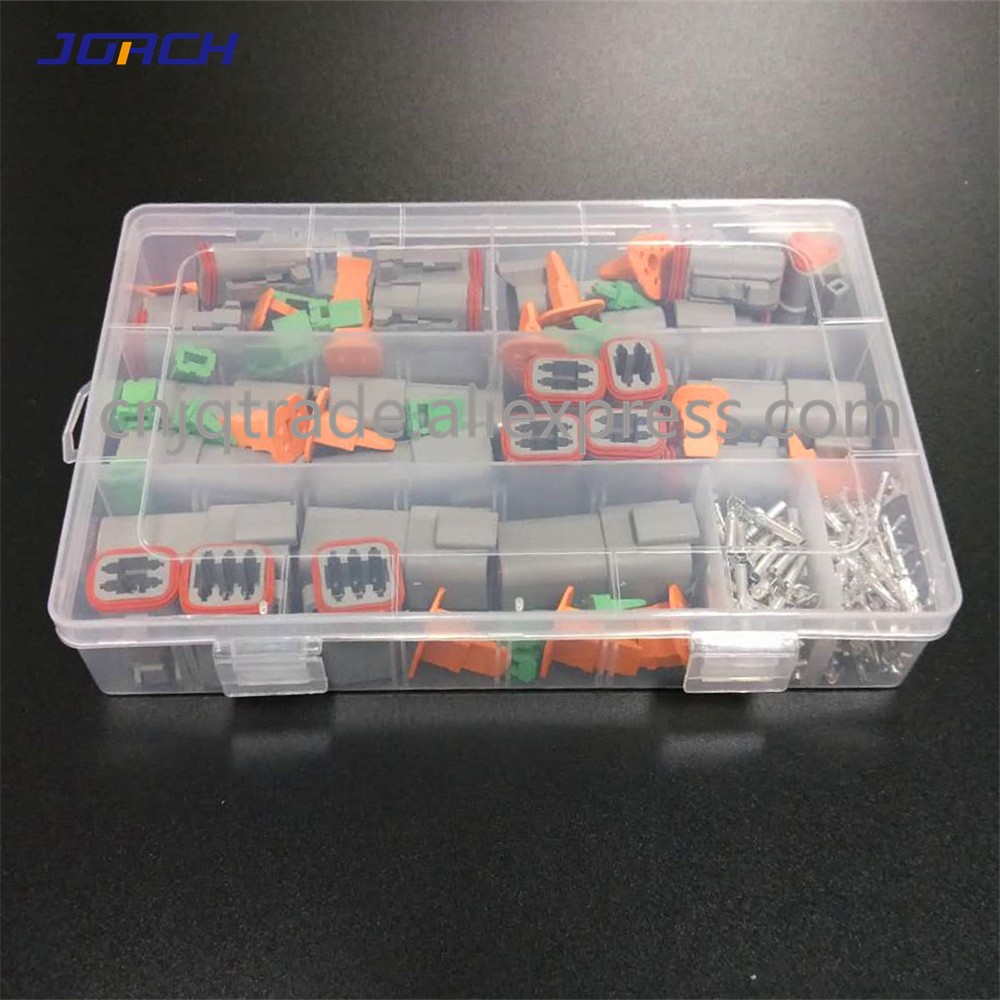 250pcs German DT Series Waterproof Wire Connector Kit DT06-2/3/4/6S DT04-2/3/4/6P Auto Sealed Plug With Square Pins