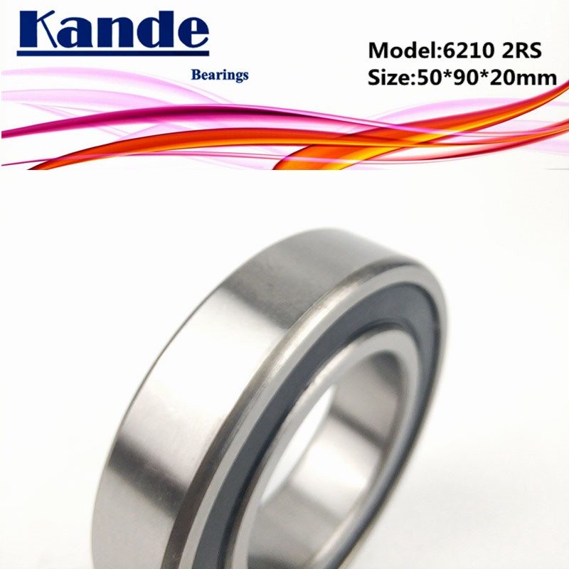 Kande 6210RS 1pc ABEC-5 6210 2RS Single Row Deep Groove Ball Bearing 50x90x20mm High Quality 6210RZ