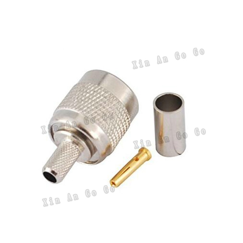 5pcs RF Connector For RP-TNC Male Crimping With RG58 RG142 LMR195 Cable Free Shipping