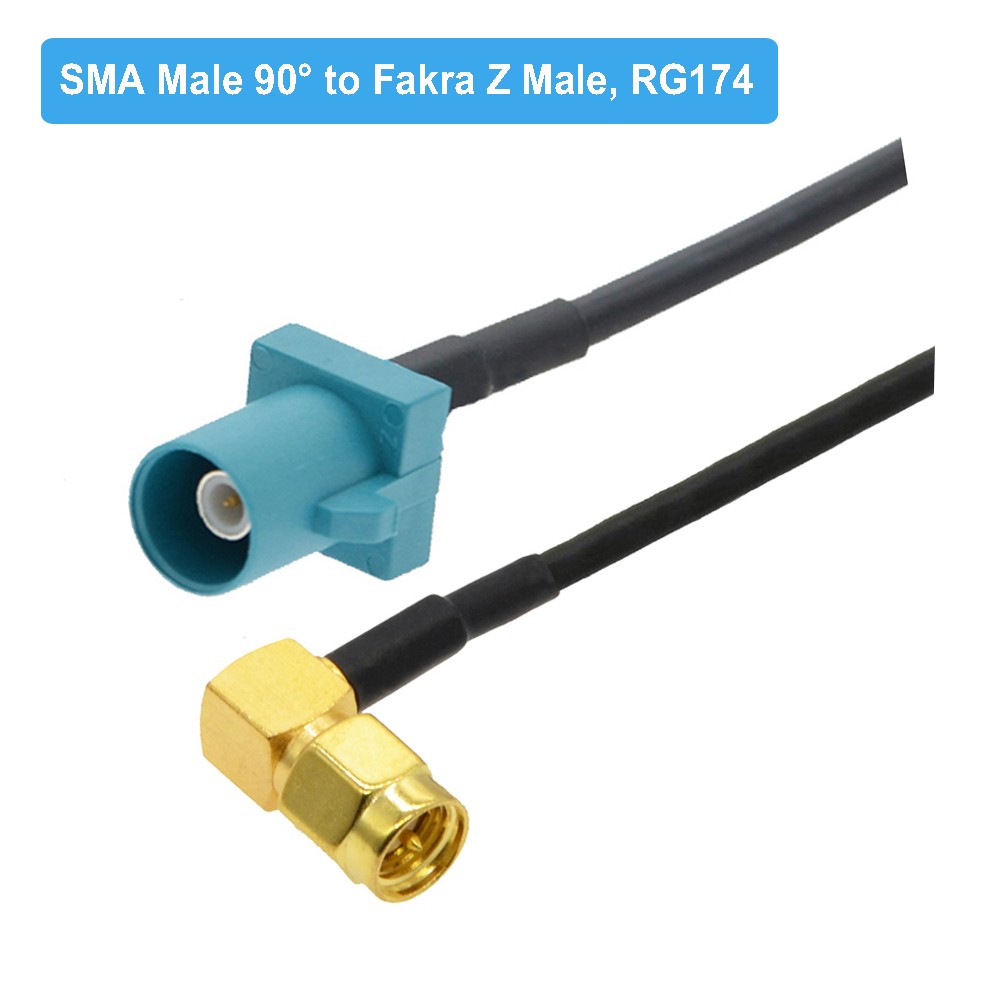 1PC SMA Male Elbow Right Angle to Fakra Z Male/Female RG174 Cable Car GPS Navigation Antenna Extension Cord RF Coaxial Pigtail