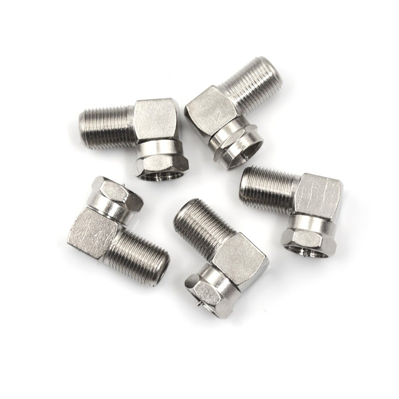 5pcs/lot F Male to F Female Adapter Connector RG6, RG59 Right Angle 90 Degree Coaxial Connector Waterproof Connection Wholesale