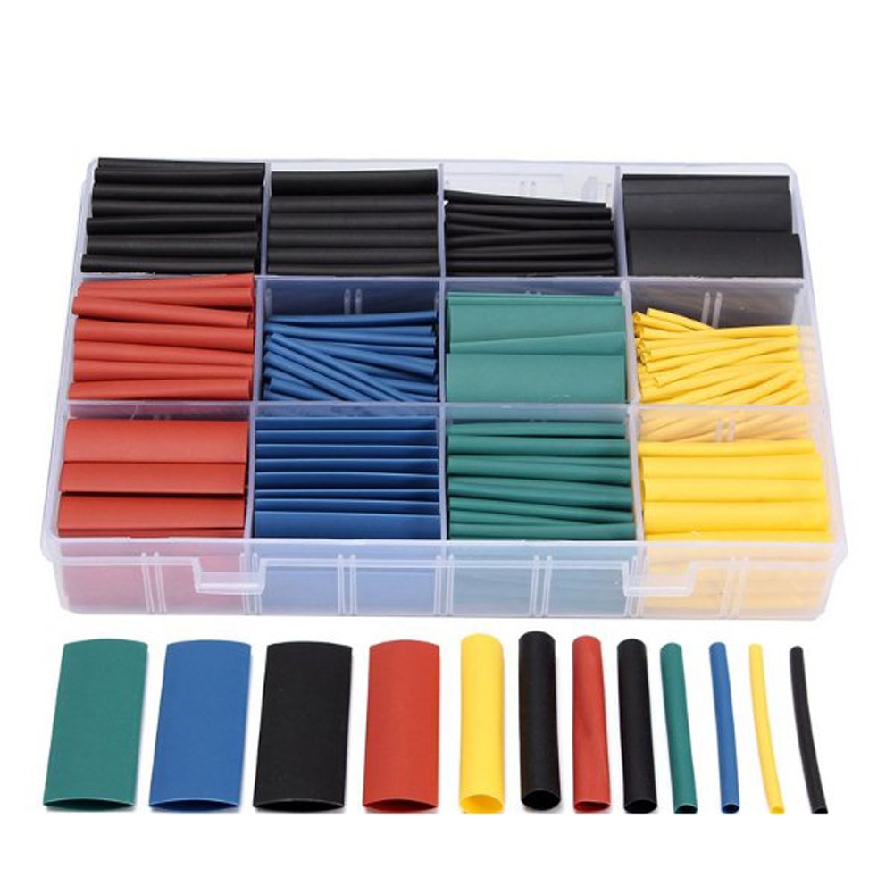 530/164pcs Heat Shrink Tubing Insulation Shrinkable Tube Electronic Assortment Flame Retardant Polyolefin Insulated Sleeve Kit